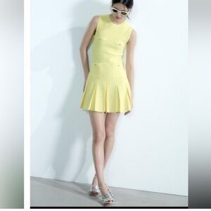 Zara BOX PLEAT MINI KNIT DRESS